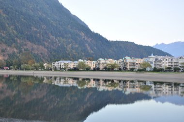 Famous Harrison Hot Springs lake view clipart