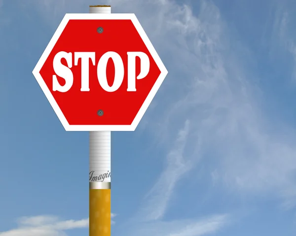 Parar sinal de estrada cigarro — Fotografia de Stock