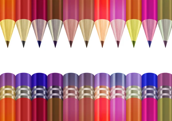 Borde de lápices de colores abstractos —  Fotos de Stock