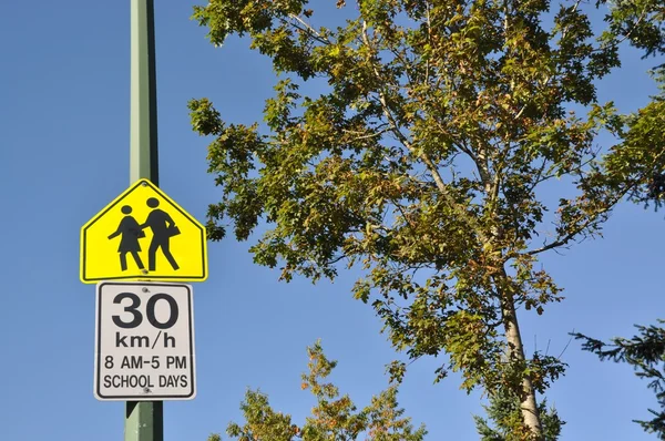 30 公里限制道路标志 — 图库照片