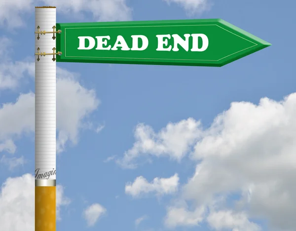 Dead end cigarette road sign — Stock Photo, Image