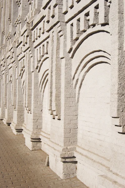 Weiße Wand Eines Backsteingebäudes Belgorod Russland — Stockfoto