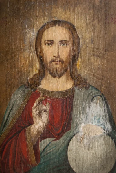 Icon of Jesus Christ med – stockfoto