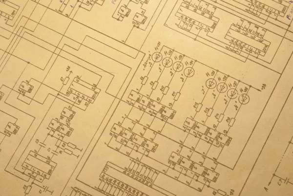 stock image An electronic schematic diagram. Ideal technology background.