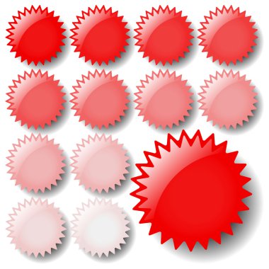 A set of light red star icons. Available in jpeg and eps8 formats. clipart