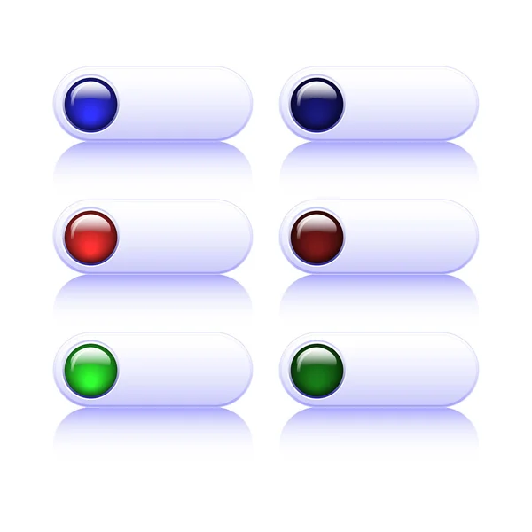 Conjunto Botões Que Mostram Posições Ligar Desligar Disponível Formato Jpeg — Vetor de Stock