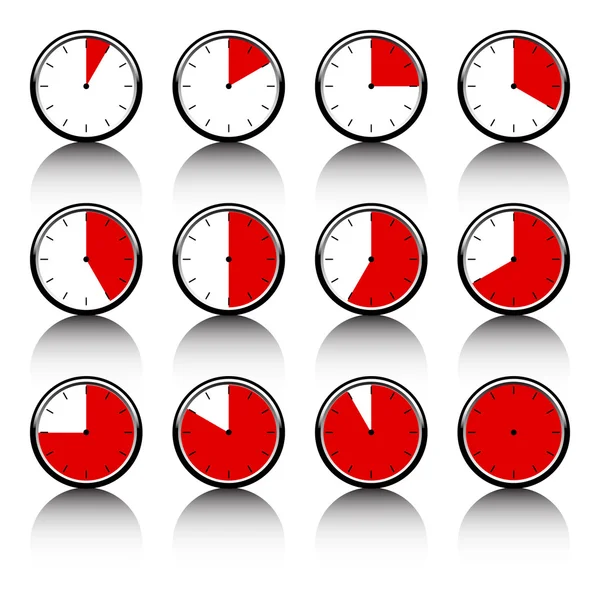 Kronometre Geri Sayım Gösterilen Tasarımlar Hem Eps8 Hem Jpeg Formatlarında — Stok Vektör