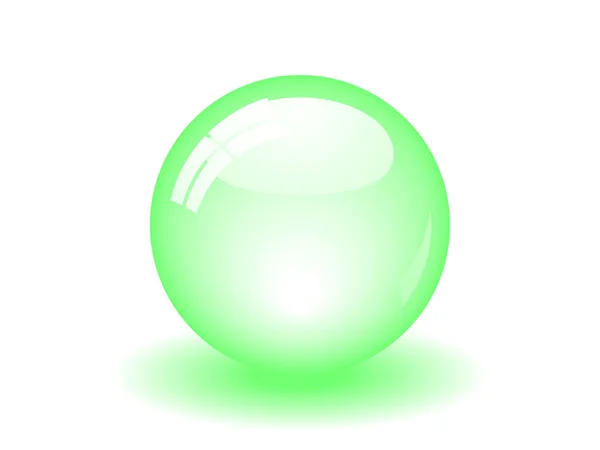 Grüner Hochglanzball — Stockvektor