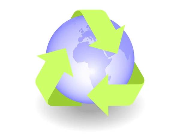 Ανακύκλωσης Εικονίδιο Κόσμο Διαθέσιμο Jpeg Και Eps8 Μορφές — Διανυσματικό Αρχείο