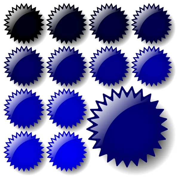 Conjunto Ícones Web Forma Estrela Azul Escuro Disponível Nos Formatos — Vetor de Stock
