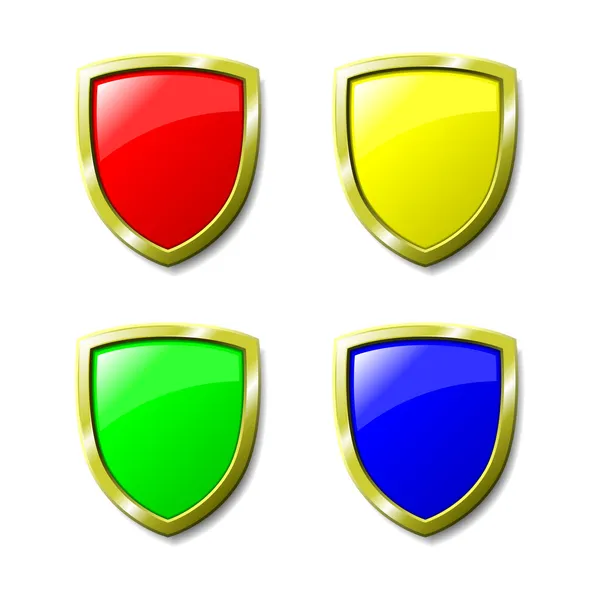 Conjunto Escudos Coloridos Disponível Nos Formatos Jpeg Eps8 —  Vetores de Stock