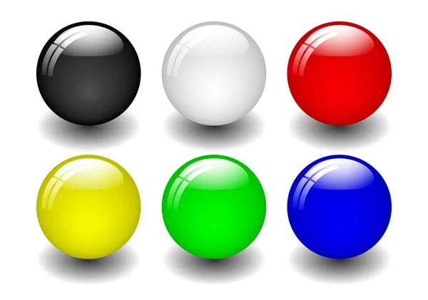 Conjunto Seis Bolas Coloridas Disponível Nos Formatos Jpeg Eps8 — Vetor de Stock