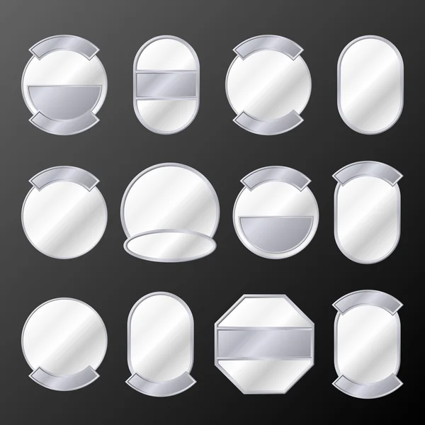 Ensemble de 12 badges argentés — Image vectorielle