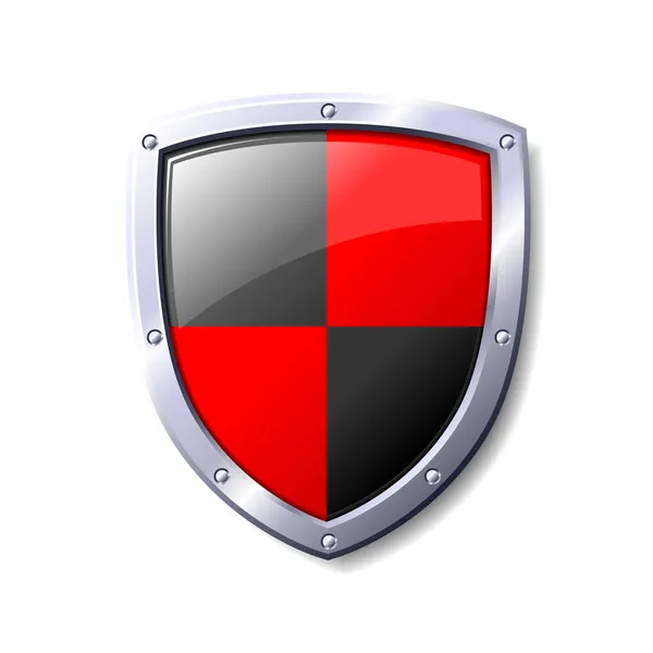 Red and Black Shield — Stock Vector