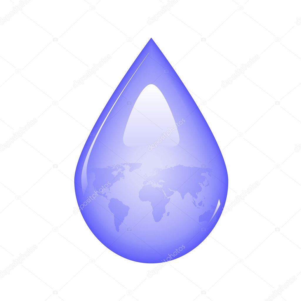 Tear drop with map of the world. Available in both jpeg and eps8 formats.