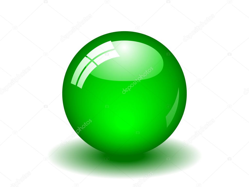 Illustration of a glossy green ball. Available in both jpeg and eps8 formats.