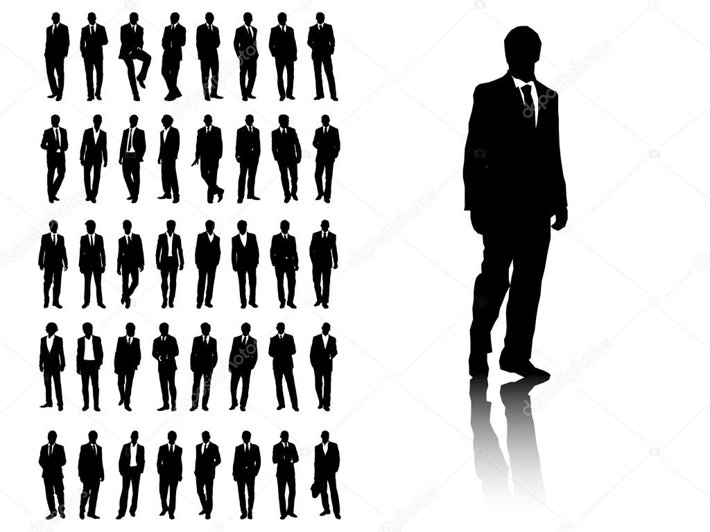 Set of business men silhouettes. Available in jpeg and eps8 format.