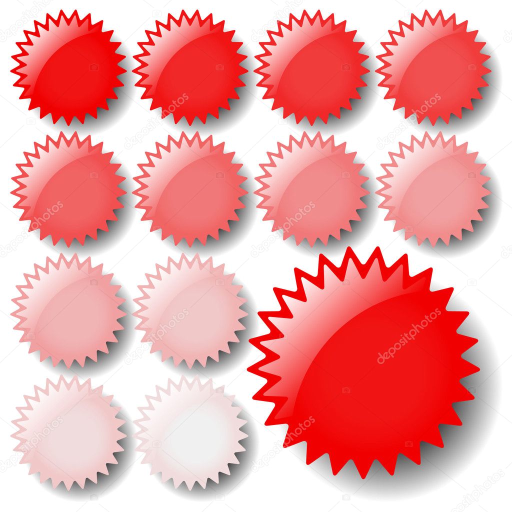 A set of light red star icons. Available in jpeg and eps8 formats.