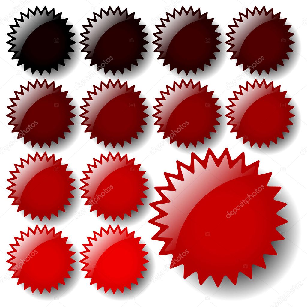 Set of red star icons. Available in jpeg and eps8 formats.