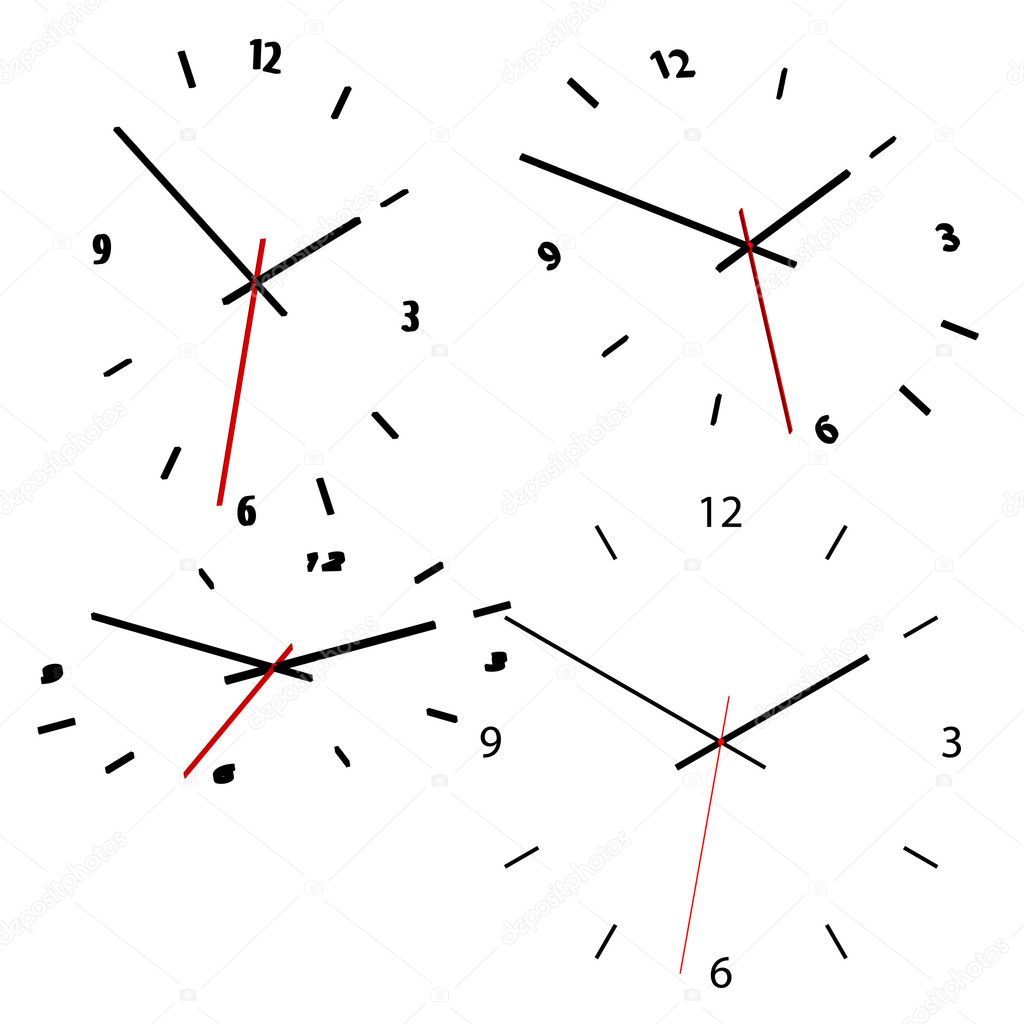 Set of 4 clocks. Available in jpeg and eps8 formats.