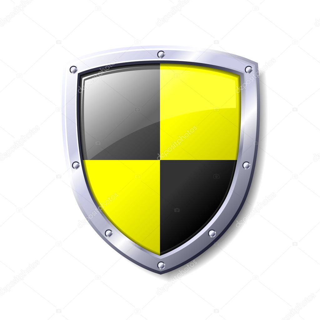 Yellow and black shield. Available in jpeg and eps8 formats.