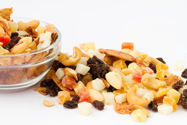 Tropiska nötter och frukter mix — Stockfoto