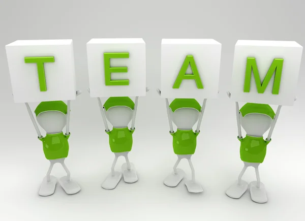 Takım oyuncuları yan yana birlikte çalışma