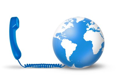 Telecommunications concept - blue clipart