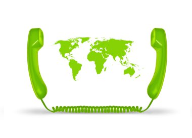 Telecommunications Concept - Talking Worldwide - Green clipart