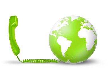 Telecommunications concept - green clipart