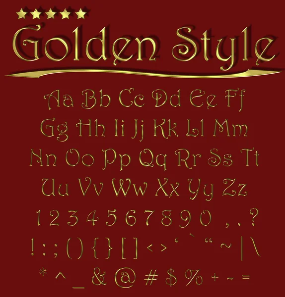 Alphabet Golden Style Font — Stock Photo, Image