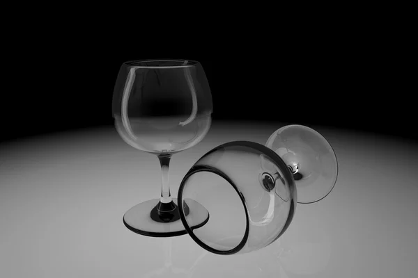 Dwie puste szklanki — Zdjęcie stockowe