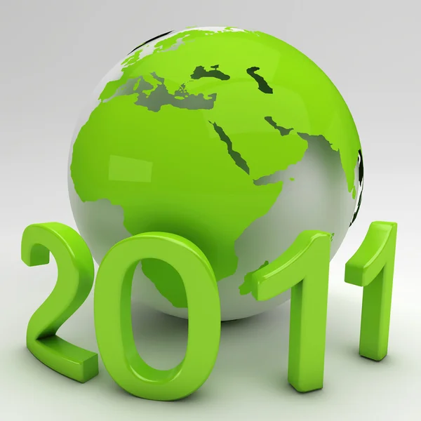 Green New Year Concept Isolated White — Stock Photo, Image