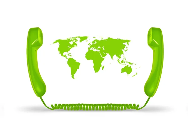 Conceito Telecomunicações Conversando Todo Mundo Verde Fotografias De Stock Royalty-Free