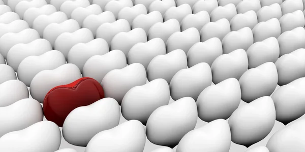 Heart Standing Out Crowd Love Concepts — Stock Photo, Image