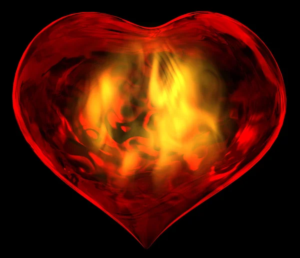 Passionate Burning Heart — Stock Photo, Image