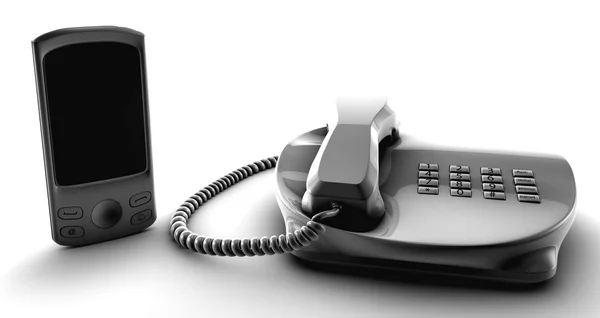 Telco bundle fix e telefono cellulare — Foto Stock