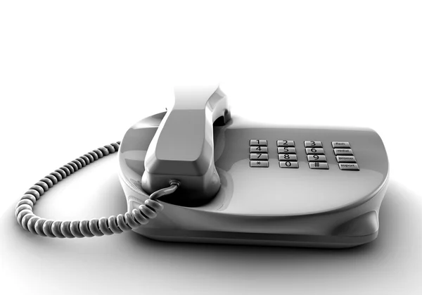 Beyaz 3d render izole bir düzeltme telefon — Stok fotoğraf