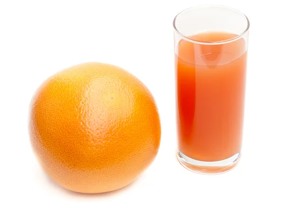 葡萄柚和杯果汁 — 图库照片