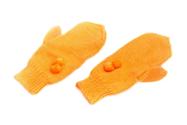Orange, mitten isolated on white background — Stock Photo, Image