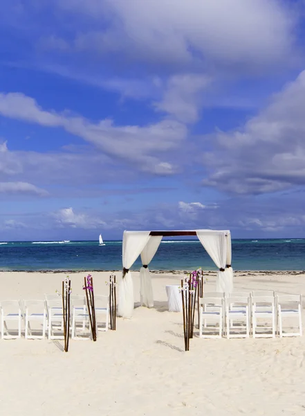 Paviljoen Voor Ceremonie Van Het Huwelijk Het Caribische Strand Dominicaanse — Stockfoto