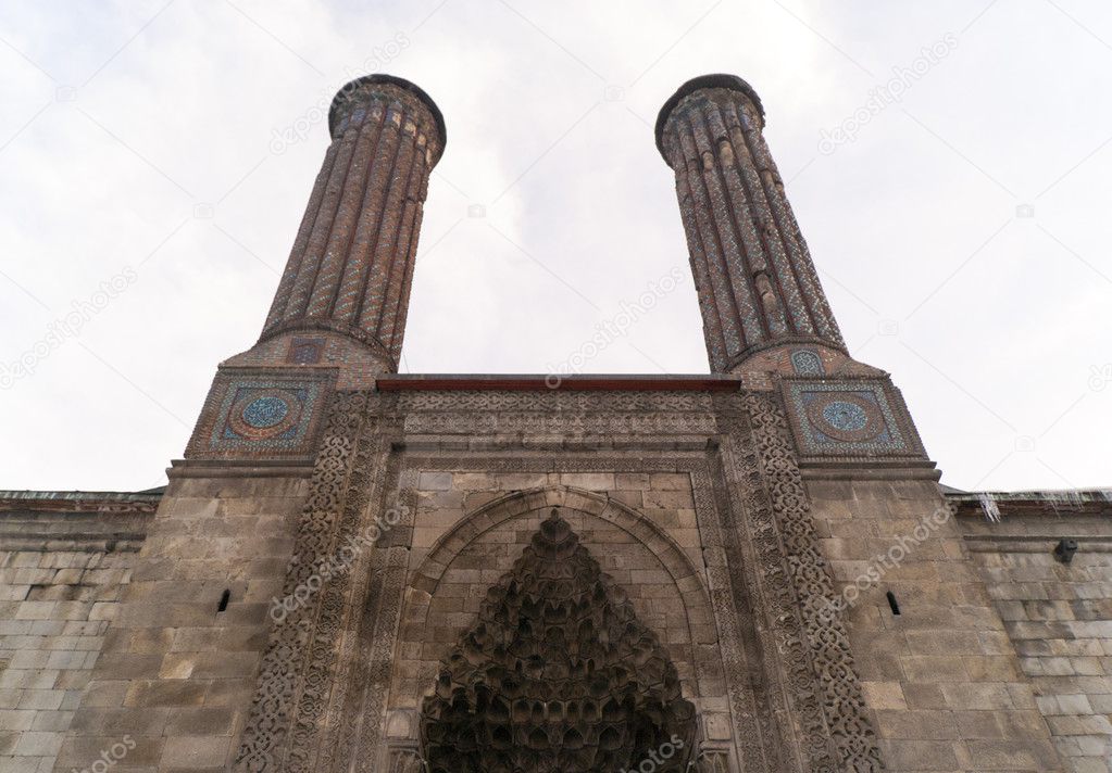 Double Minaret Medresse Erzurum, Turkey.