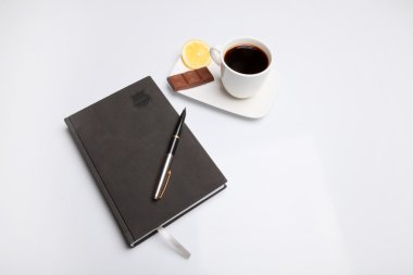 coffee and diary clipart