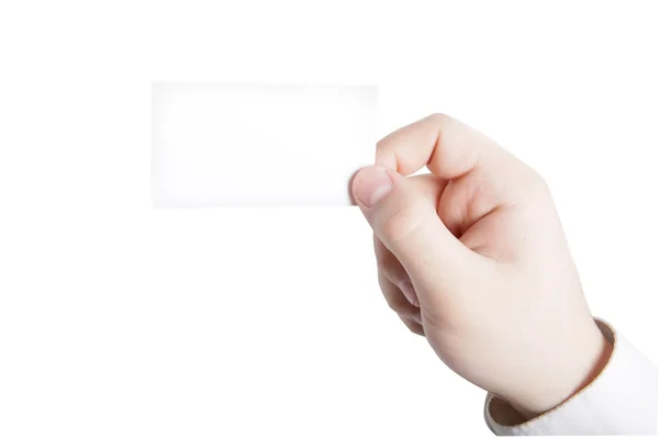 Businessman Hand White Vizit Card — Stock Photo, Image