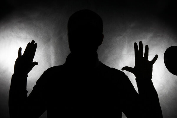 Silhouette portrait on white background