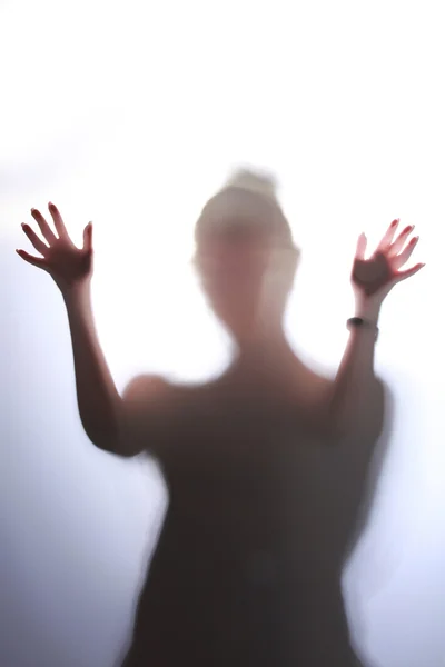 stock image Silhouette portrait of a white cloth