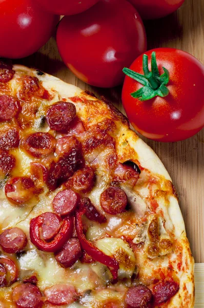 stock image Pizza and tomatos