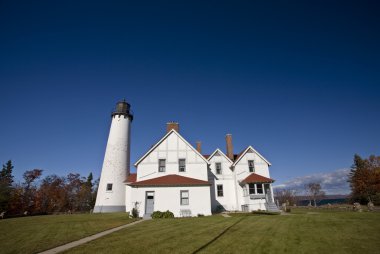 Deniz feneri Kuzey michigan Gölü manzaralı superior