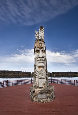 Totem Pole near Ashland Wisconsin Northern near Lake Superior clipart