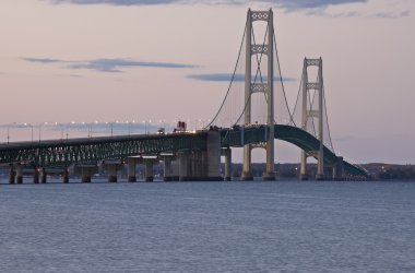 Mackinaw City Bridge Michigan clipart